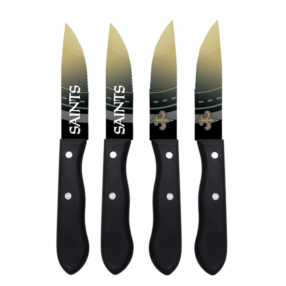 NFL New Orleans Saints Black & Gold 4-Piece Steak Knife Set – NWT